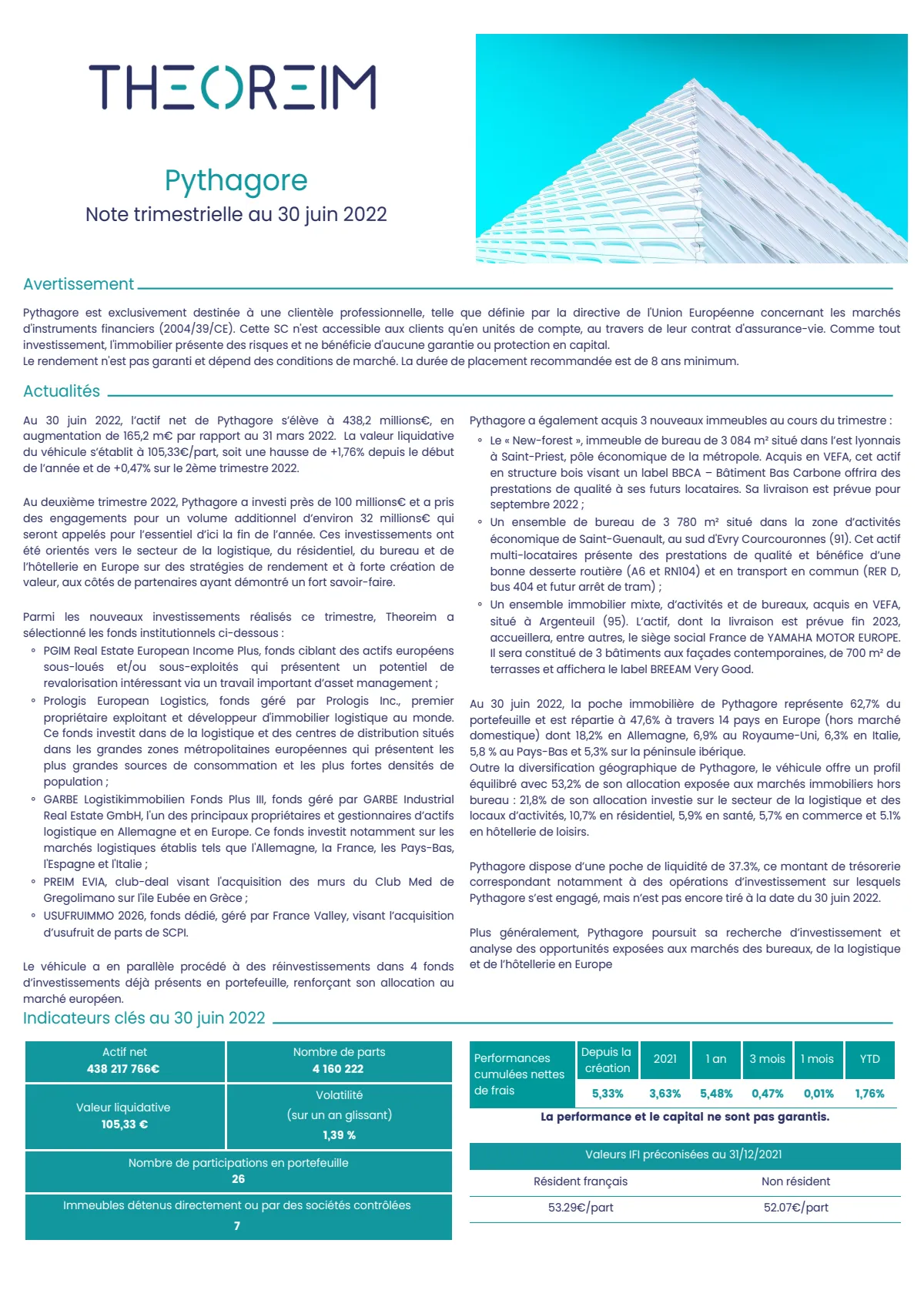 Bulletin trimestriel - 2ème trimestre 2022