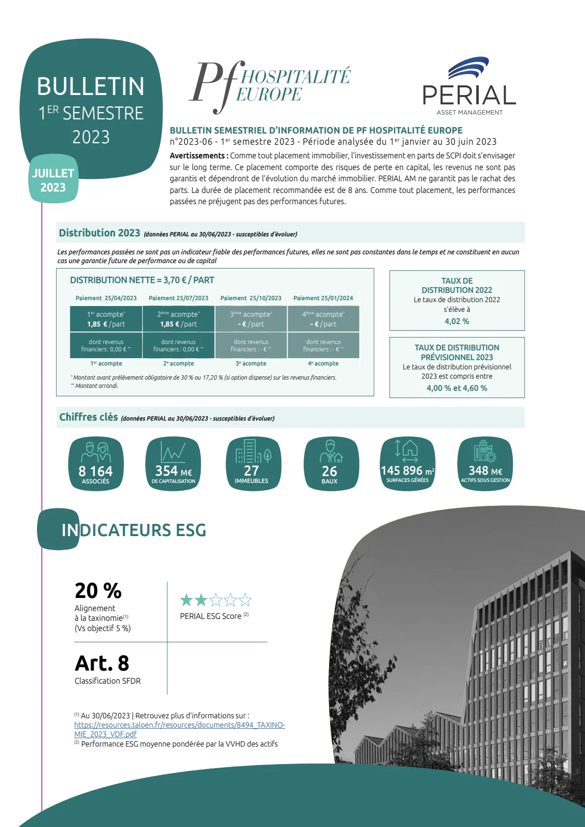 Bulletin semestriel - 1er semestre 2023