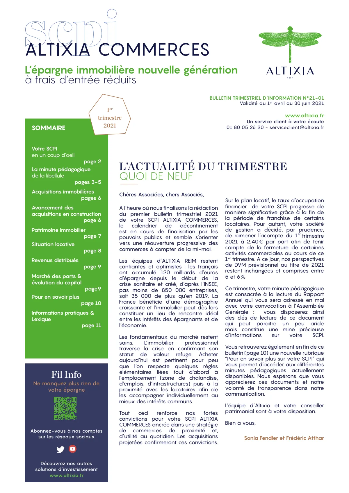 Bulletin trimestriel - 1er trimestre 2021