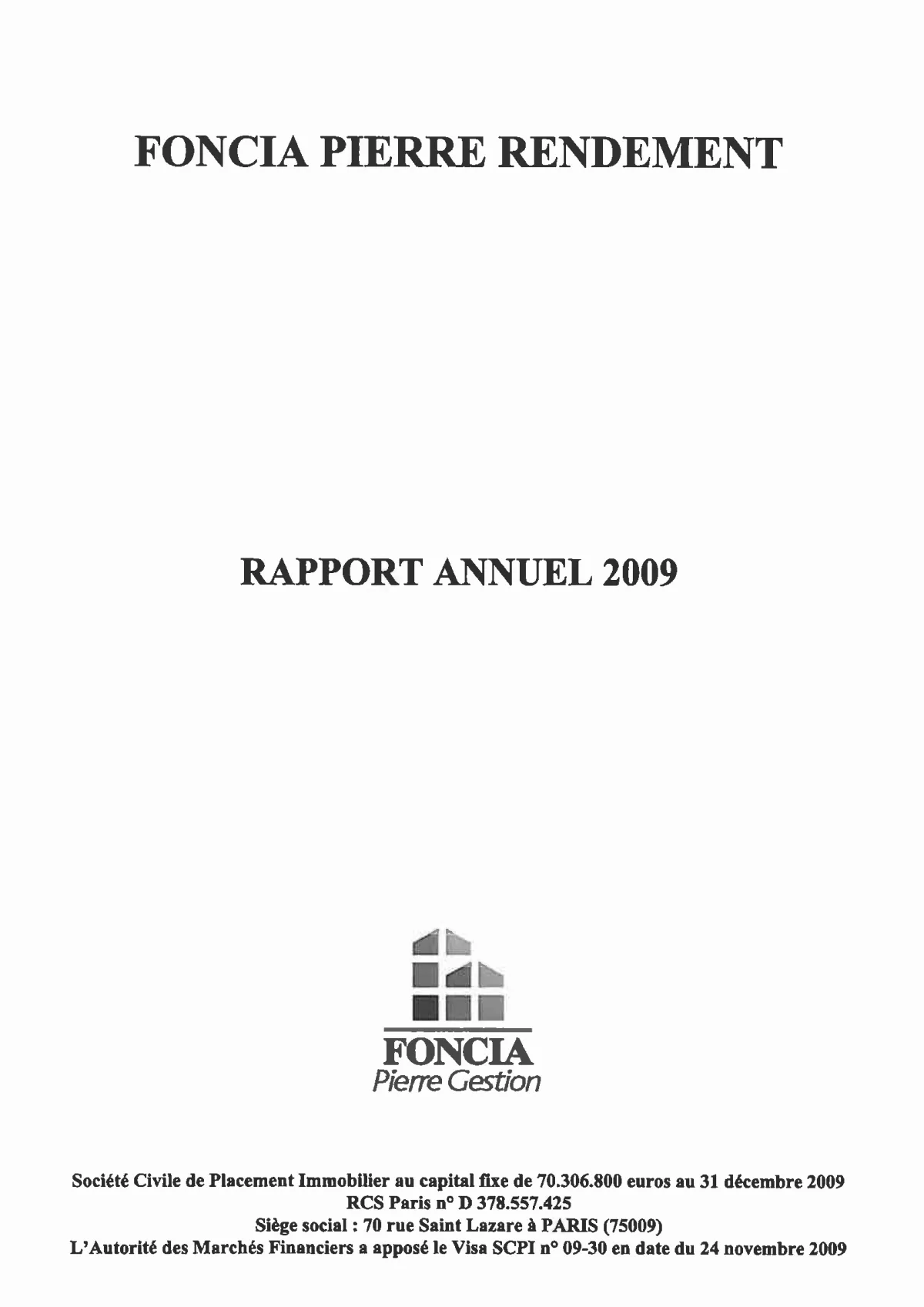 Rapport annuel - 2009