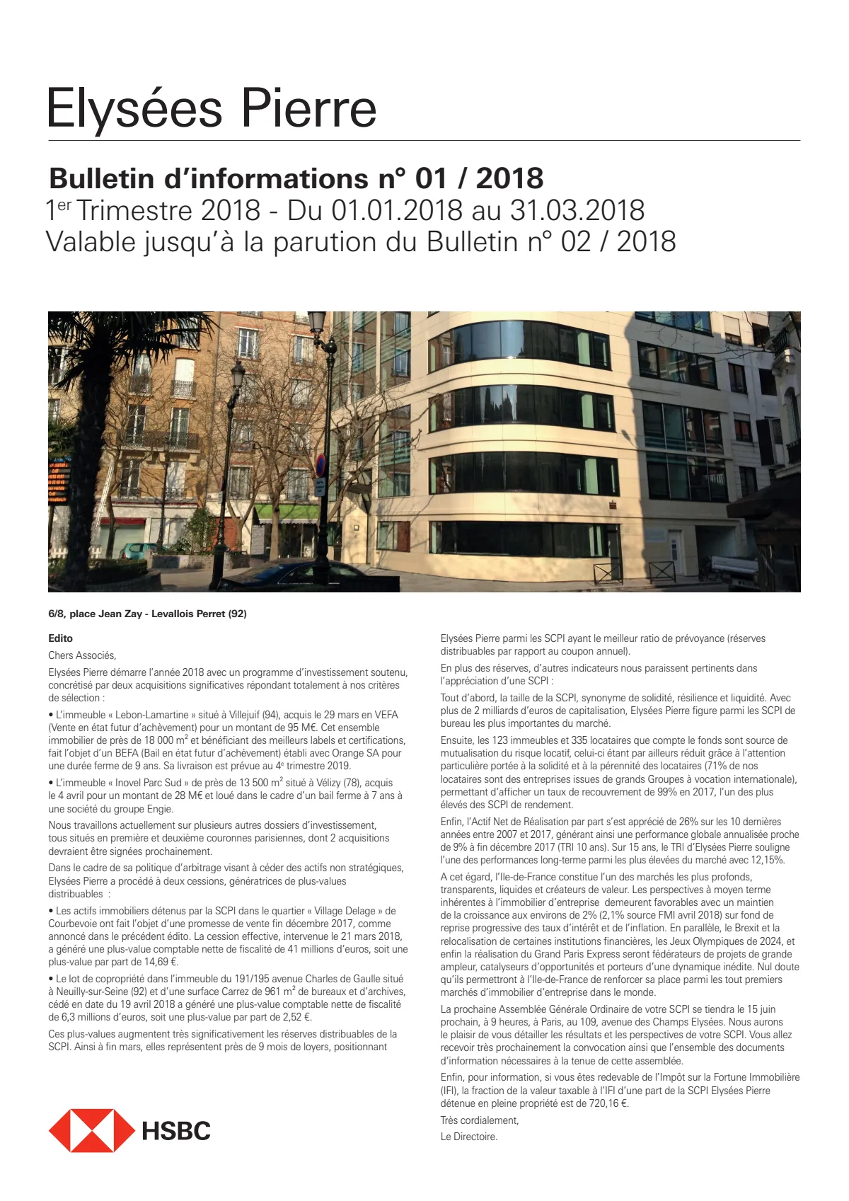 Bulletin trimestriel - 1er trimestre 2018