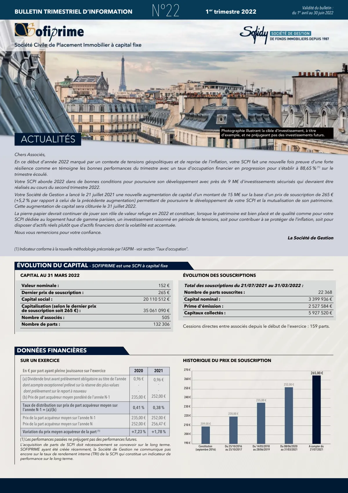 Bulletin trimestriel - 1er trimestre 2022