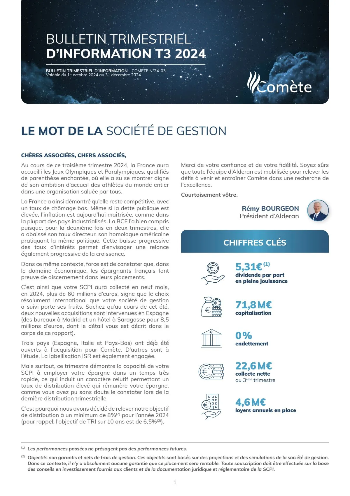 Bulletin trimestriel - 3ème trimestre 2024