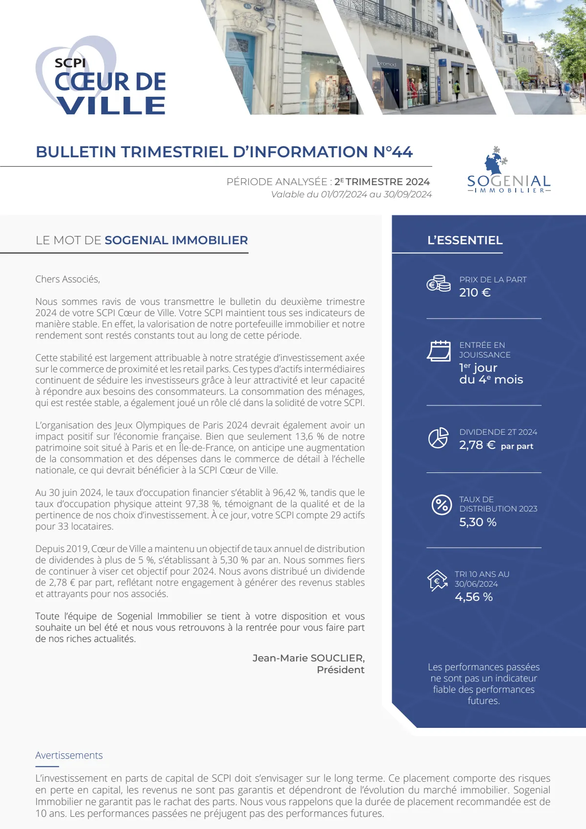 Bulletin trimestriel - 2ème trimestre 2024