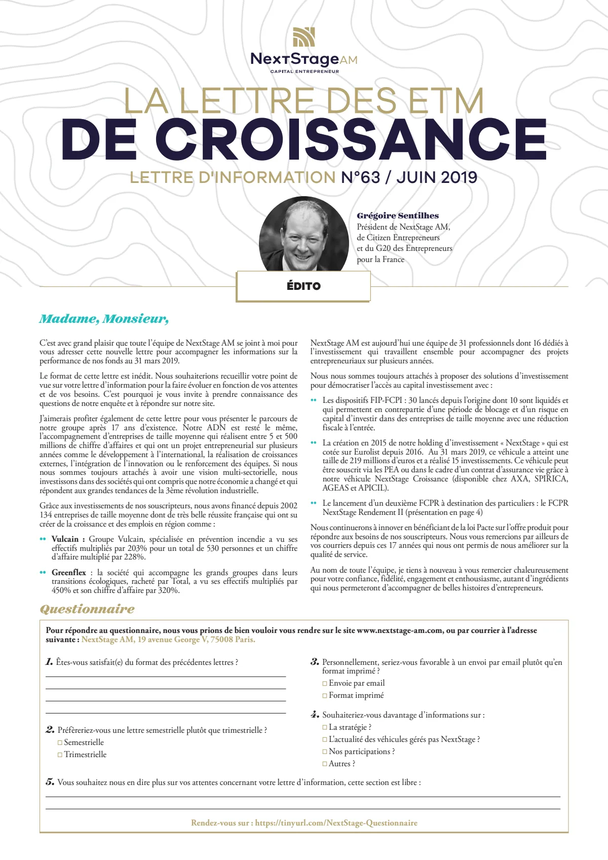 Lettre d'information n°63