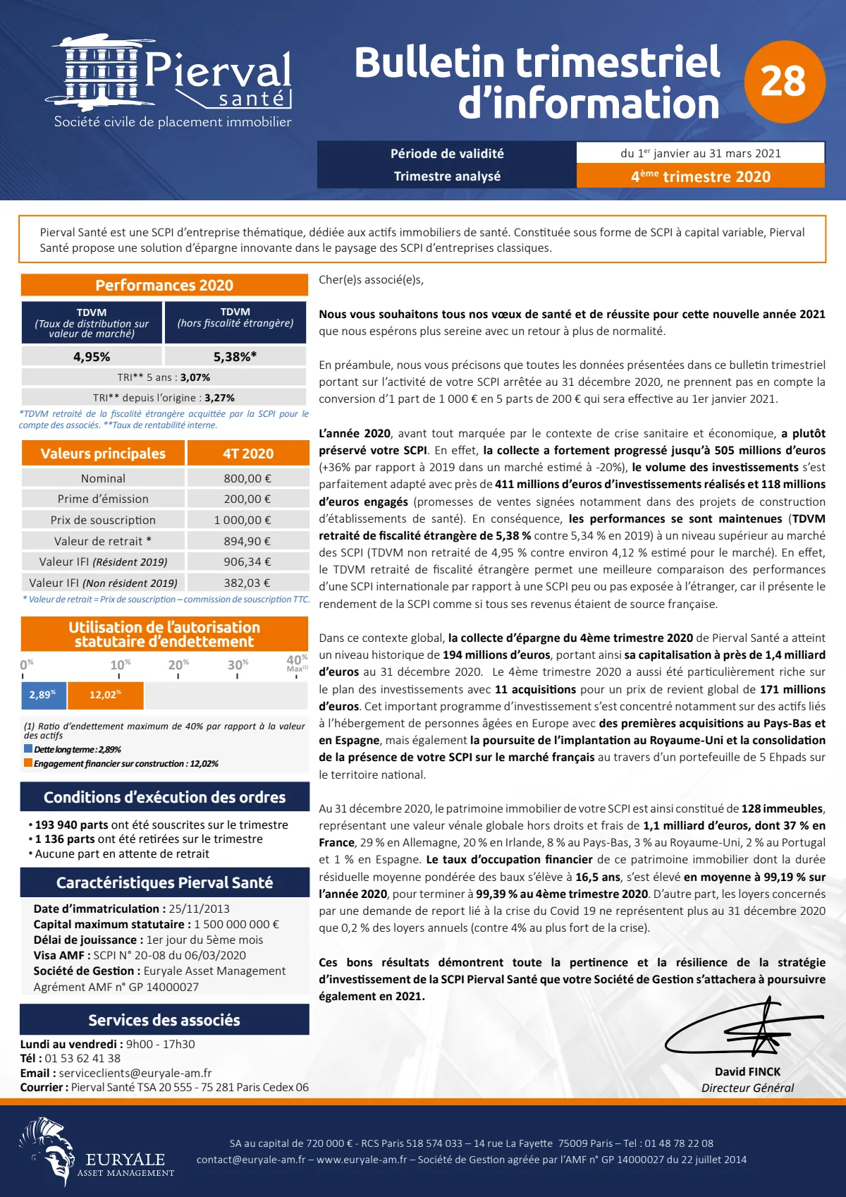 Bulletin trimestriel - 4ème trimestre 2020