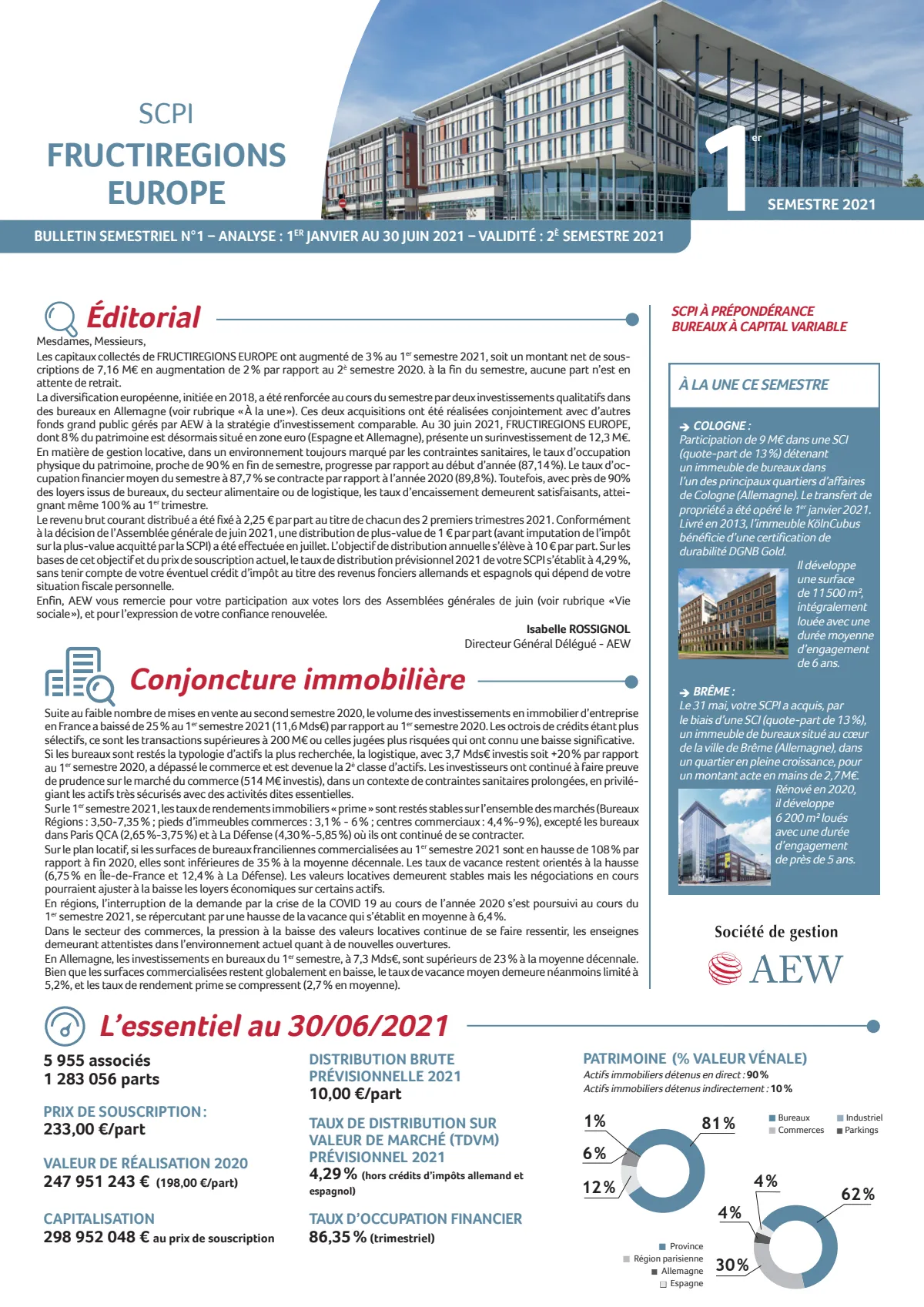 Bulletin trimestriel - 2ème trimestre 2021