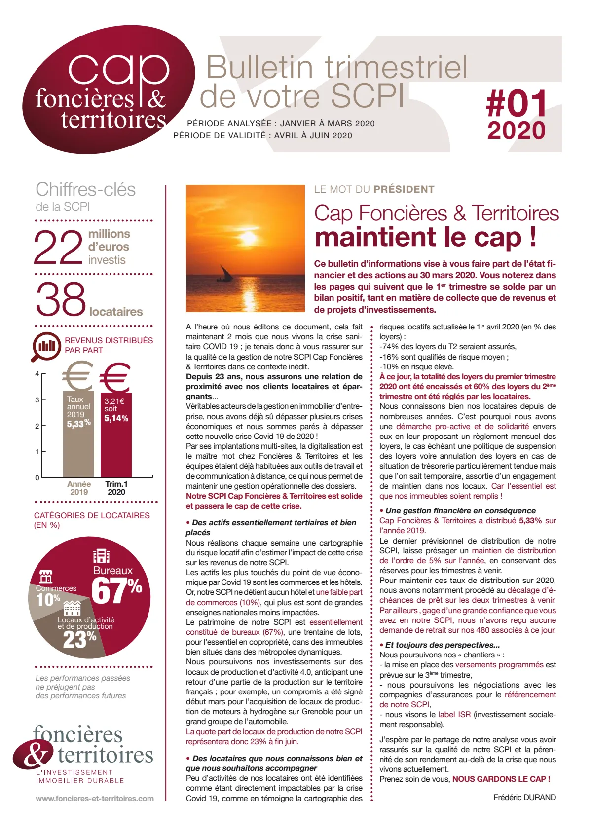 Bulletin trimestriel - 1er trimestre 2020