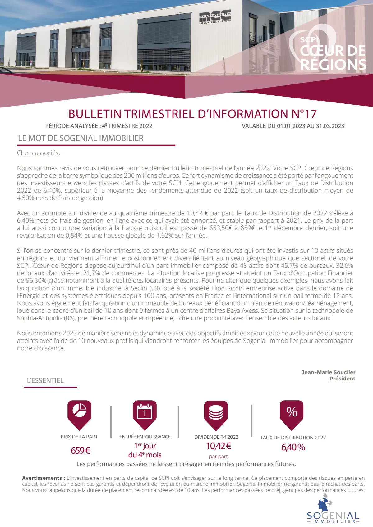 Bulletin trimestriel - 4ème trimestre 2022