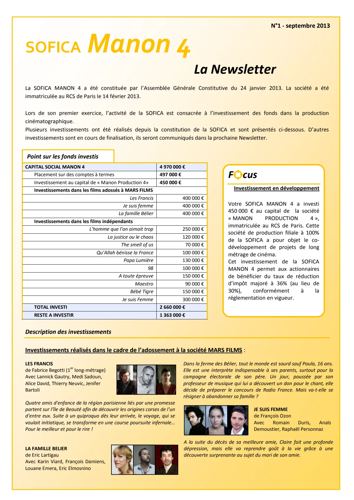 News Letter n°1