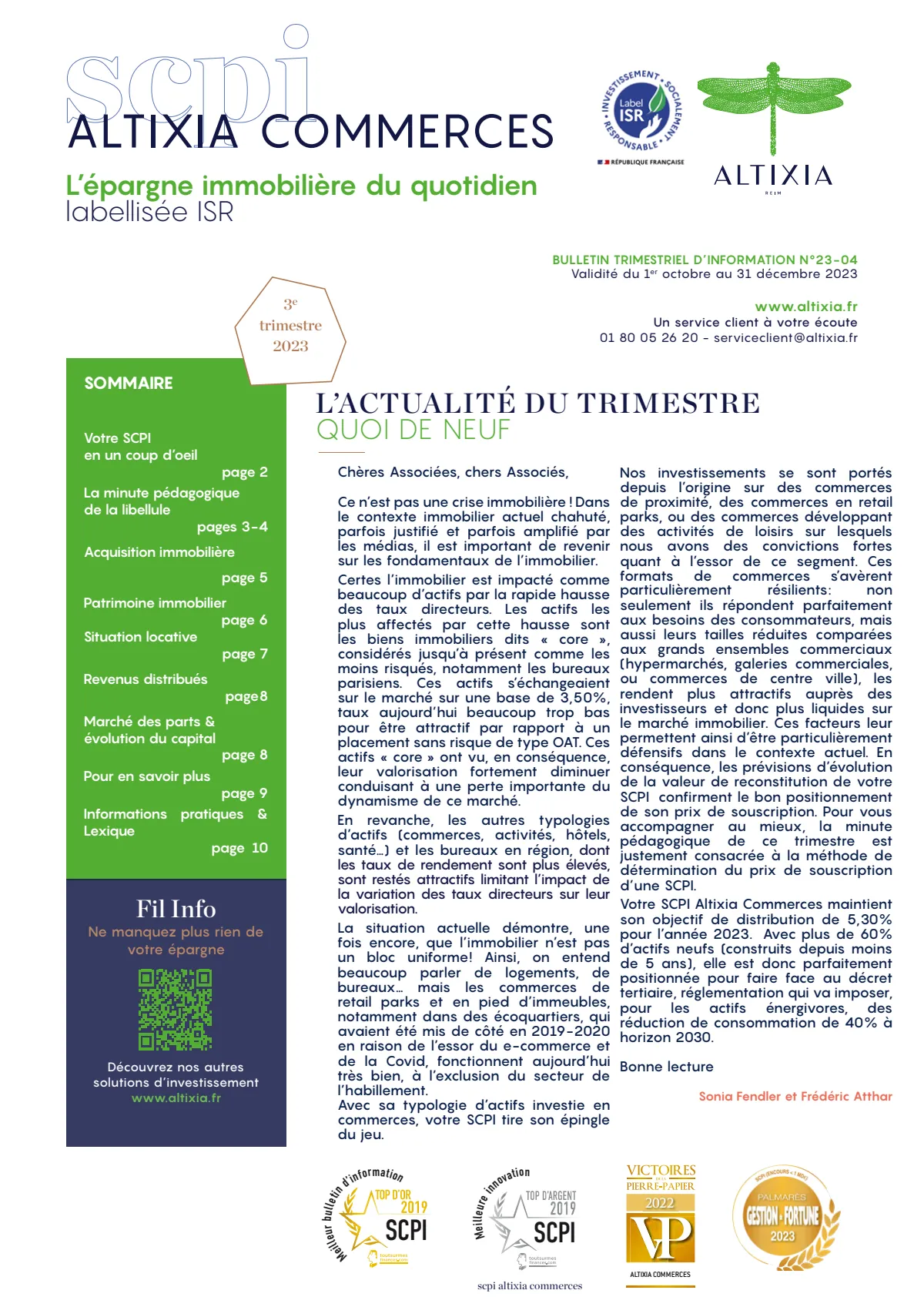 Bulletin trimestriel - 3ème trimestre 2023