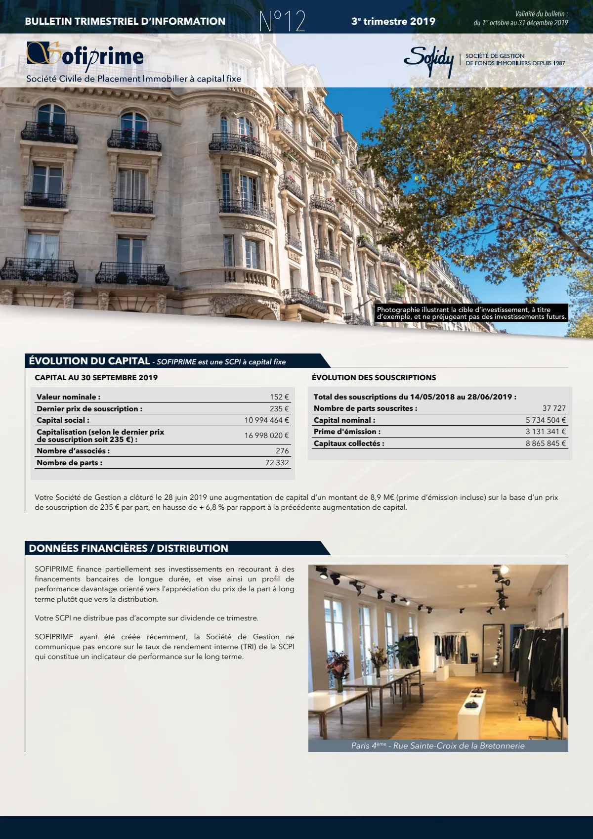 Bulletin trimestriel - 3ème trimestre 2019