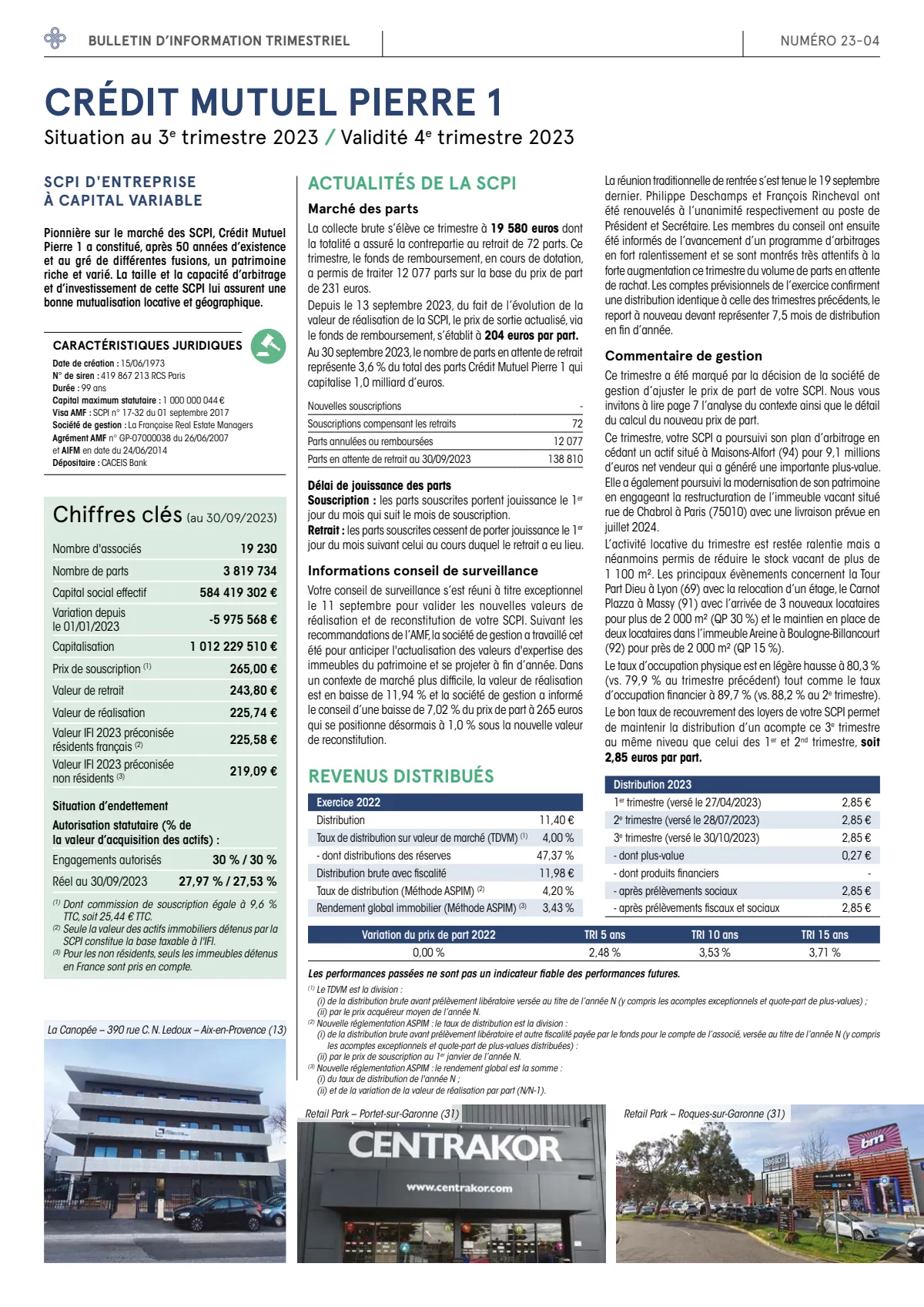 Bulletin trimestriel - 3ème trimestre 2023