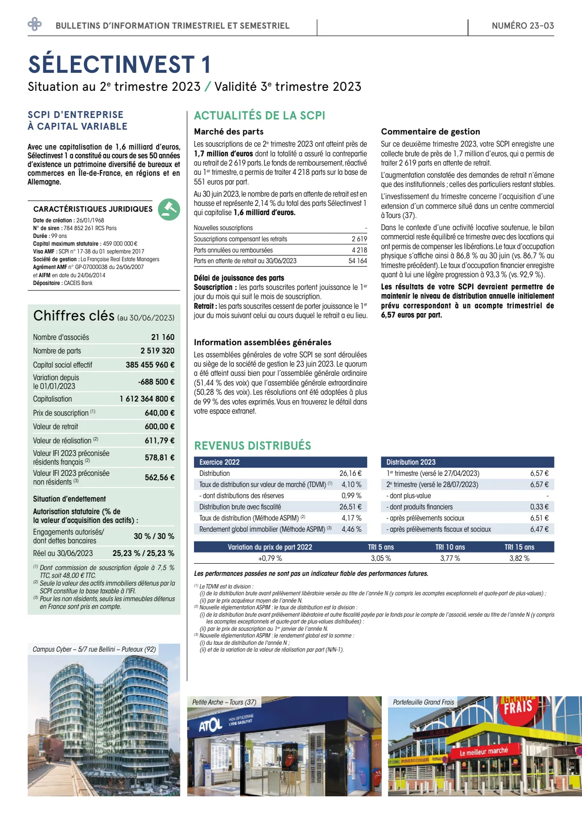 Bulletin trimestriel - 2ème trimestre 2023