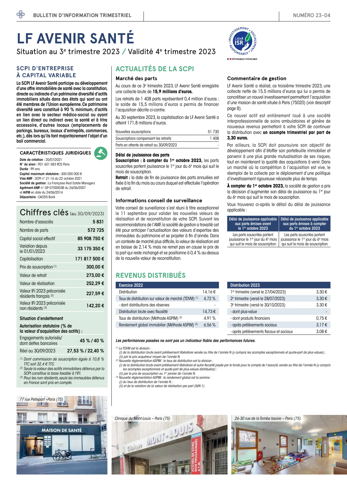 Bulletin trimestriel - 3ème trimestre 2023