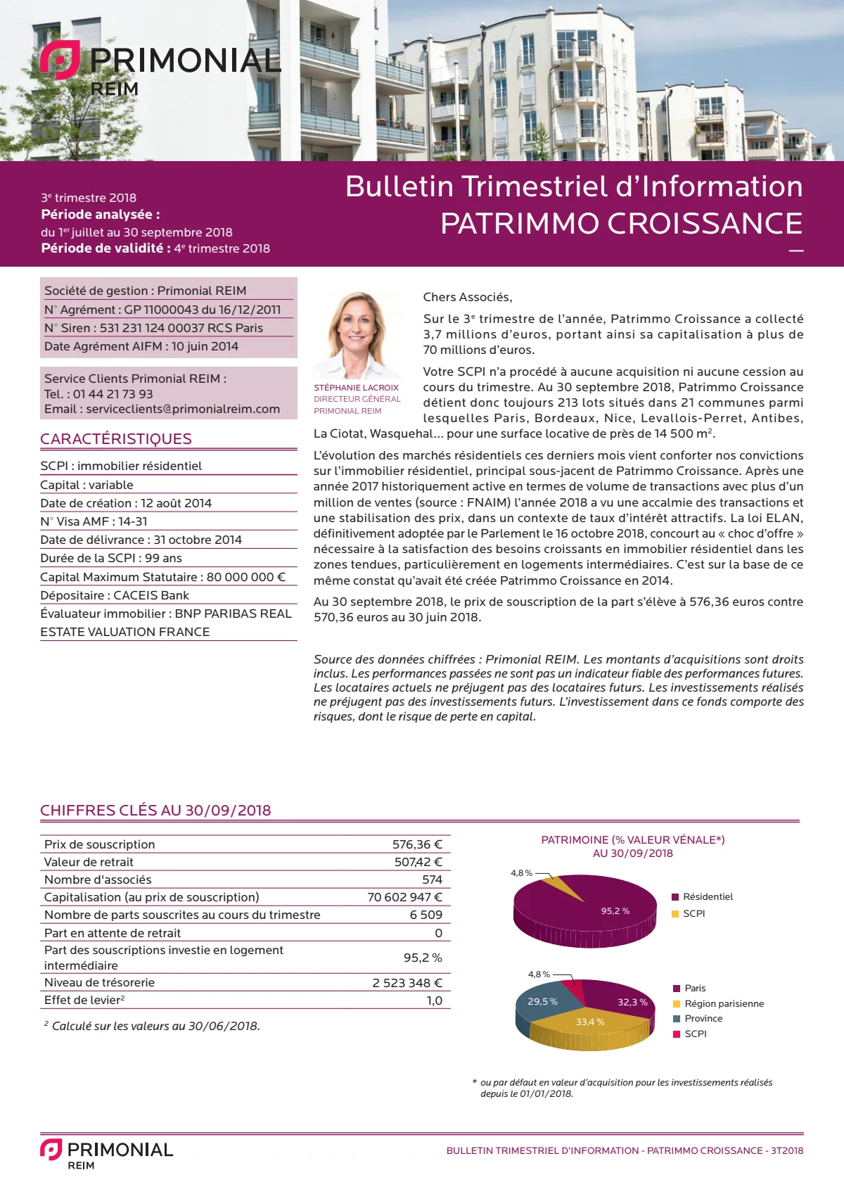 Bulletin trimestriel - 3ème trimestre 2018