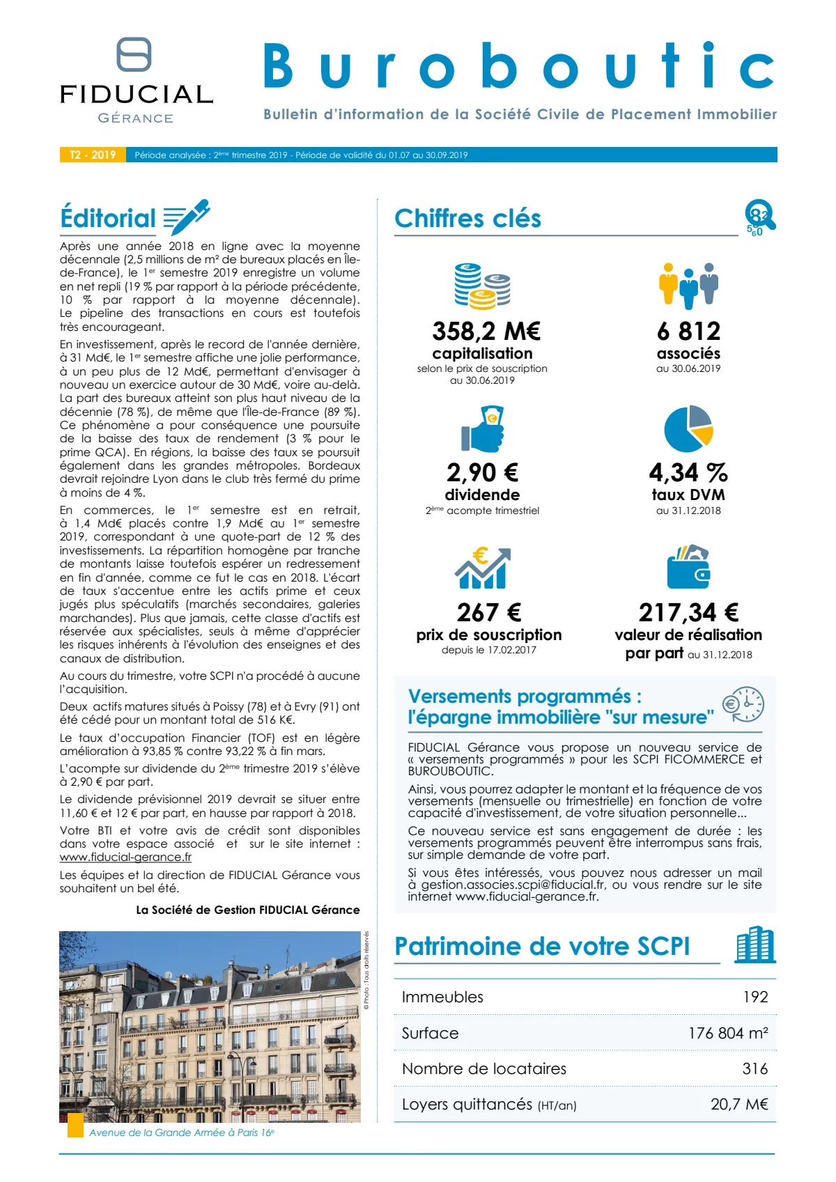 Bulletin trimestriel - 2ème trimestre 2019