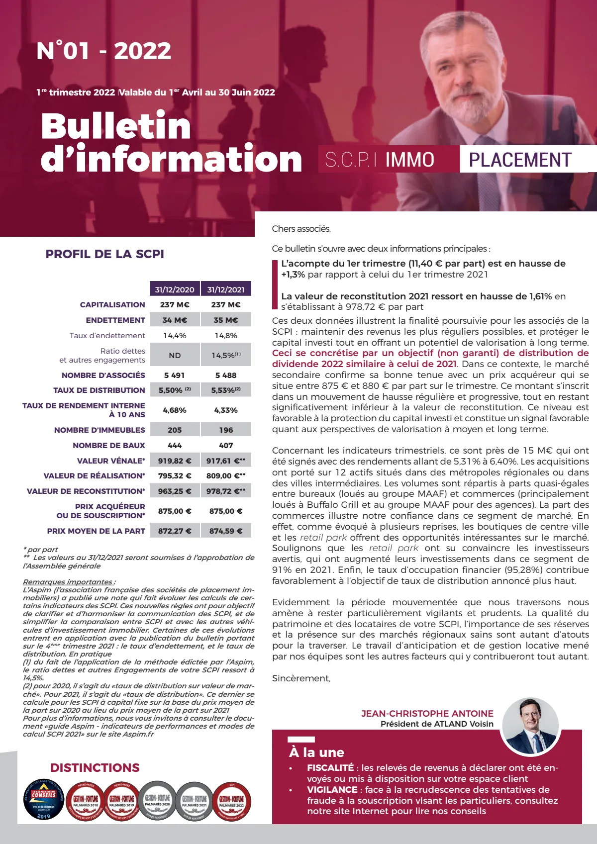 Bulletin trimestriel - 1er trimestre 2022