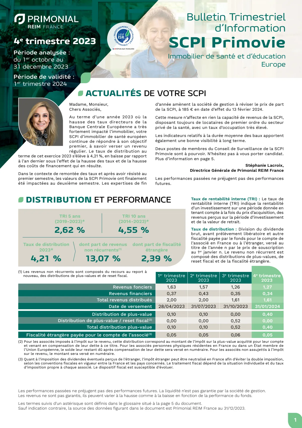 Bulletin trimestriel - 4ème trimestre 2023