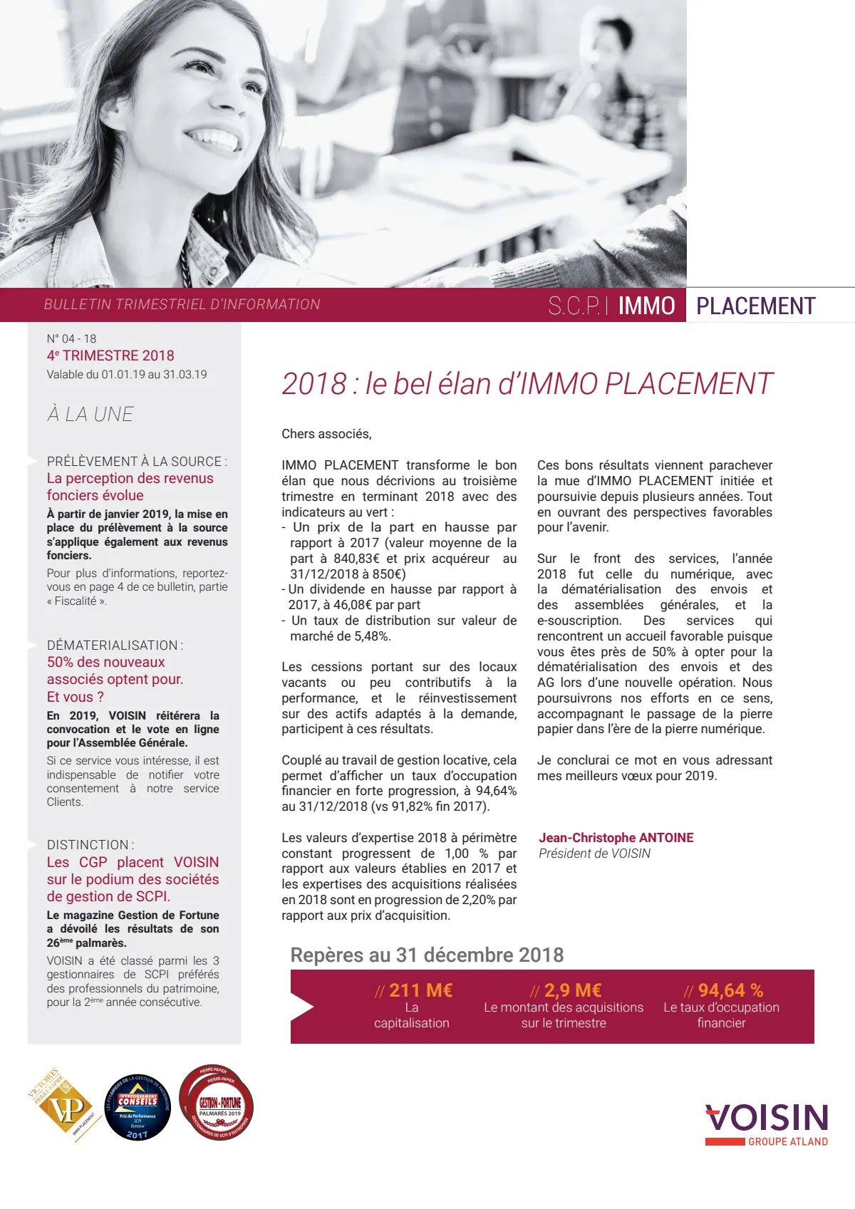 Bulletin trimestriel - 4ème trimestre 2018