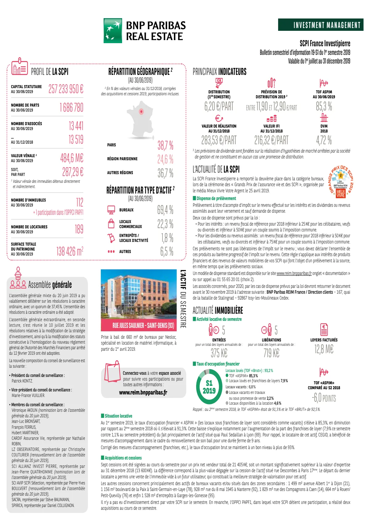 Bulletin semestriel - 1er semestre 2019