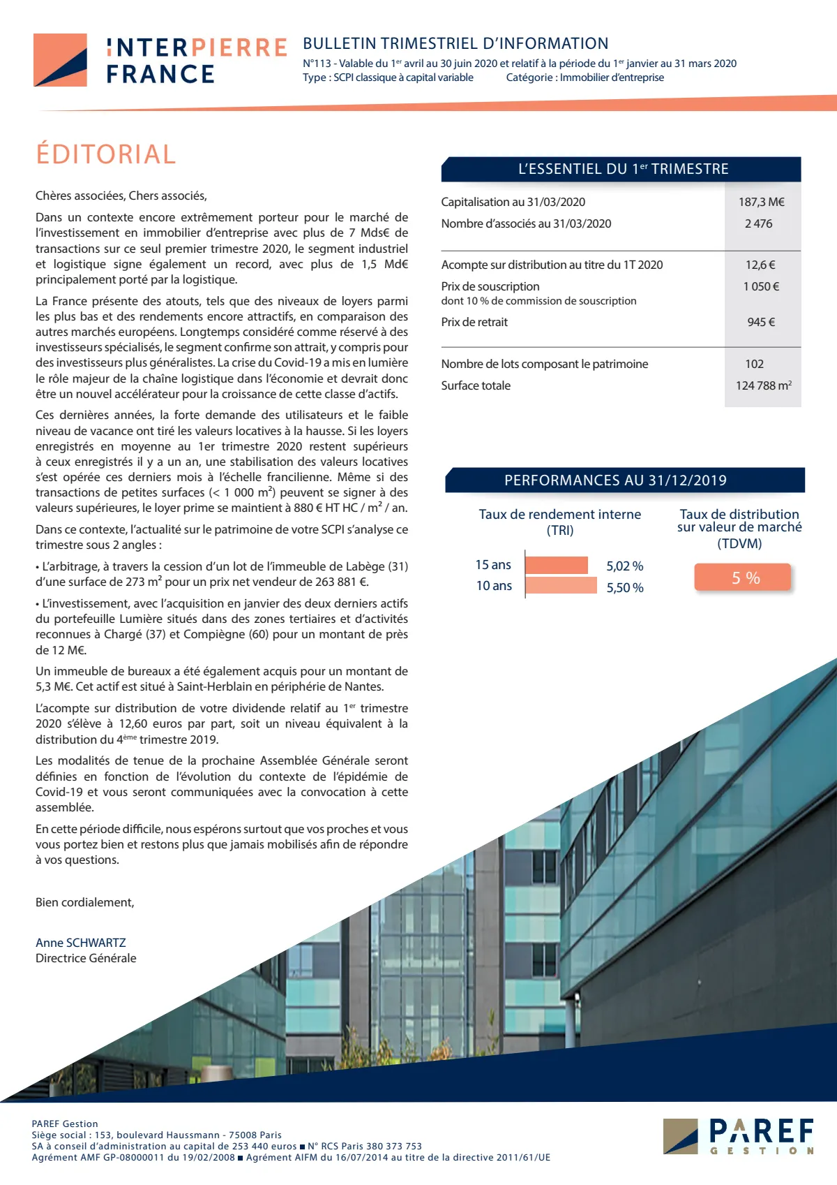 Bulletin trimestriel - 1er trimestre 2020