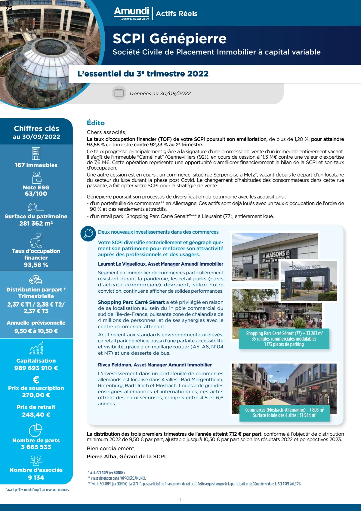 Bulletin trimestriel - 3ème trimestre 2022