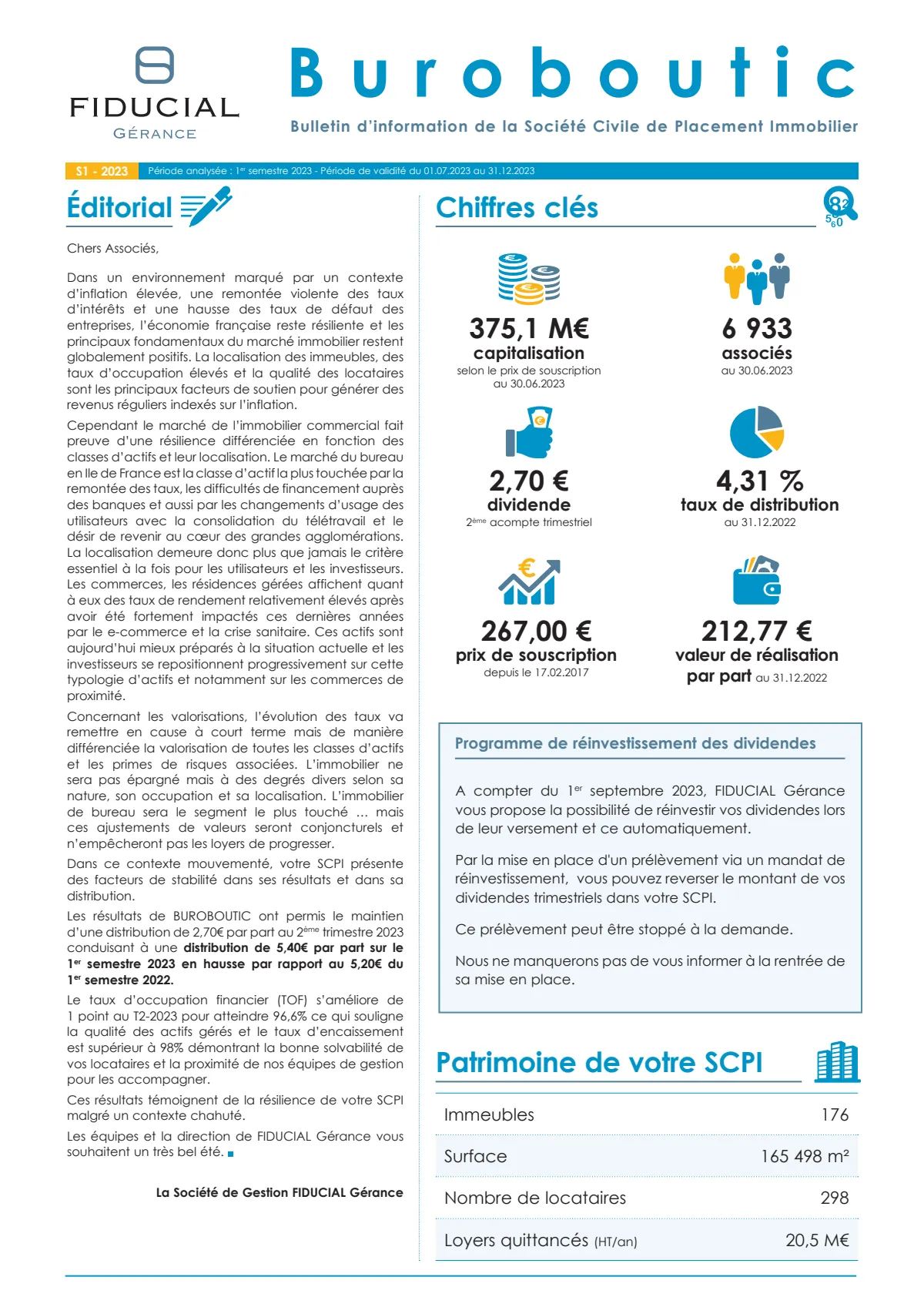 Rapport semestriel - 1er semestre 2023