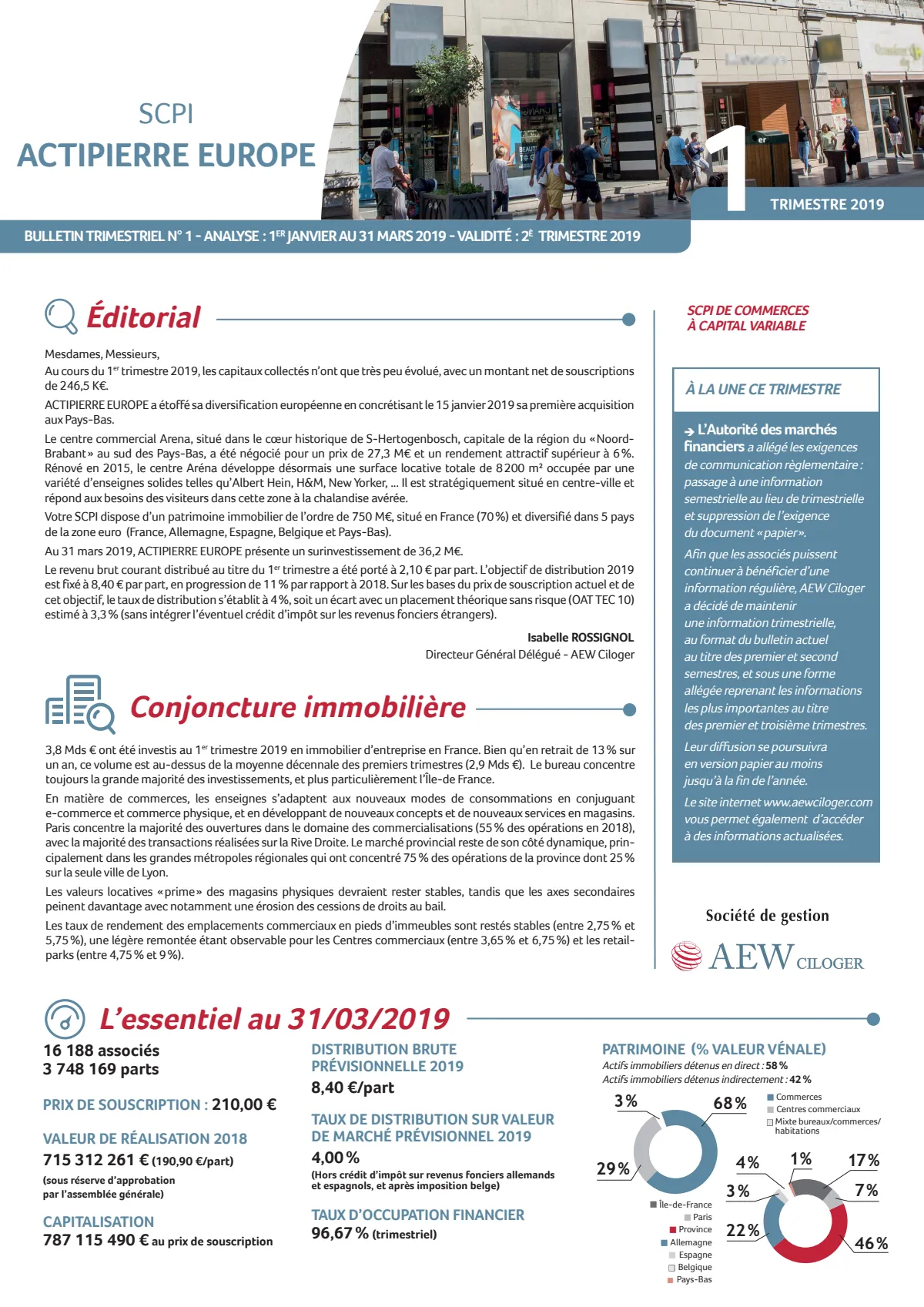 Bulletin trimestriel - 1er trimestre 2019