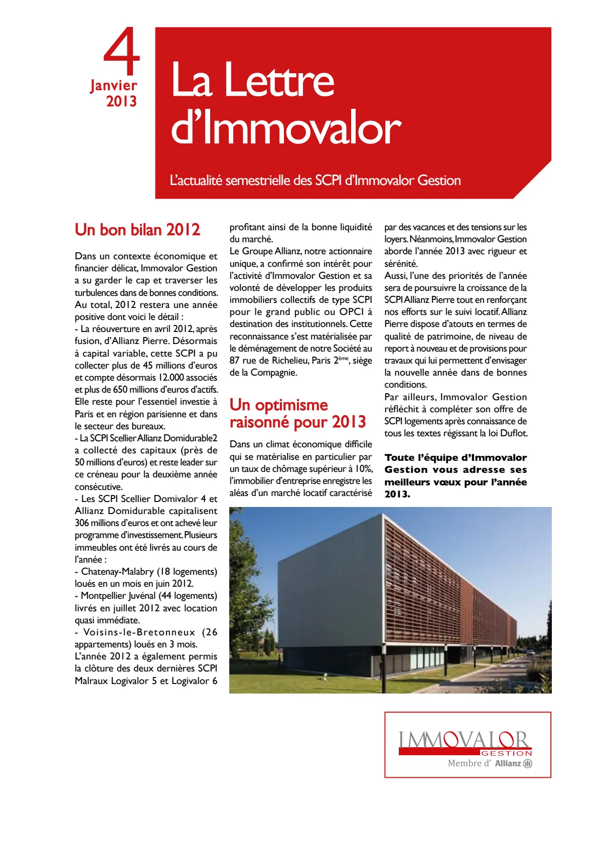 La Lettre d'Immovalor n°4