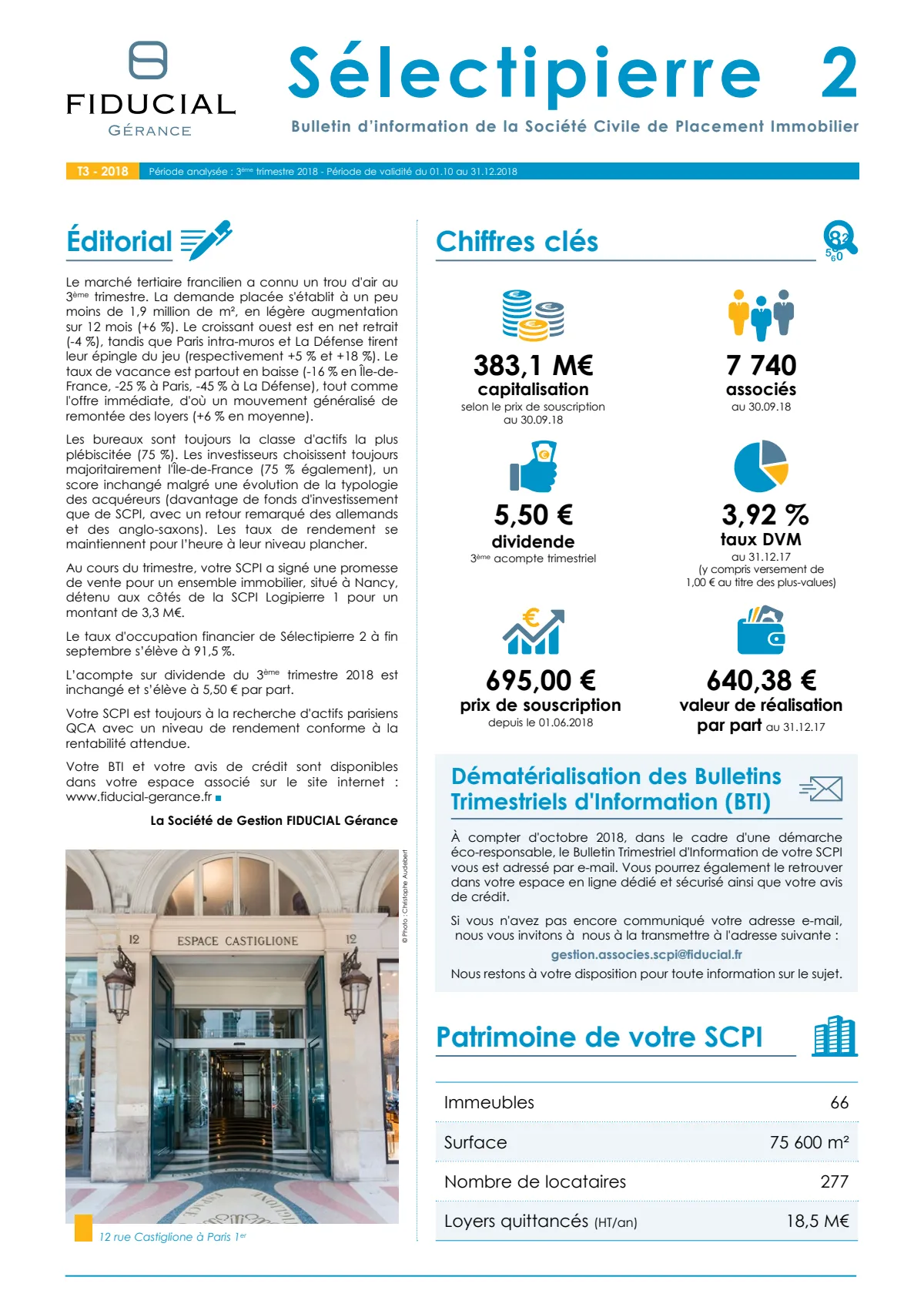 Bulletin trimestriel - 3ème trimestre 2018