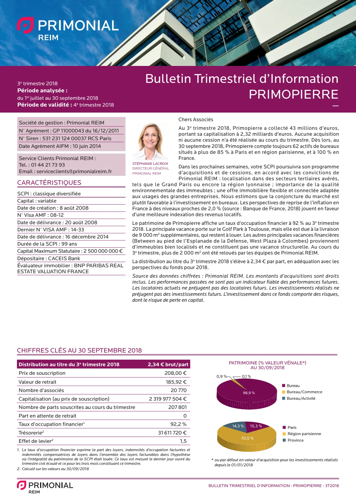 Bulletin trimestriel - 4ème trimestre 2018