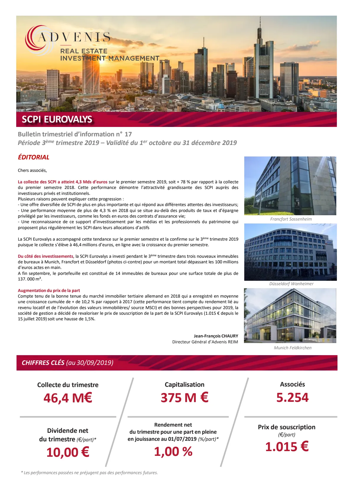 Bulletin trimestriel - 3ème trimestre 2019