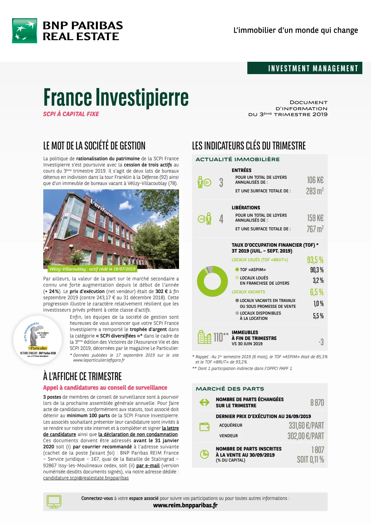 Bulletin trimestriel - 3ème trimestre 2019