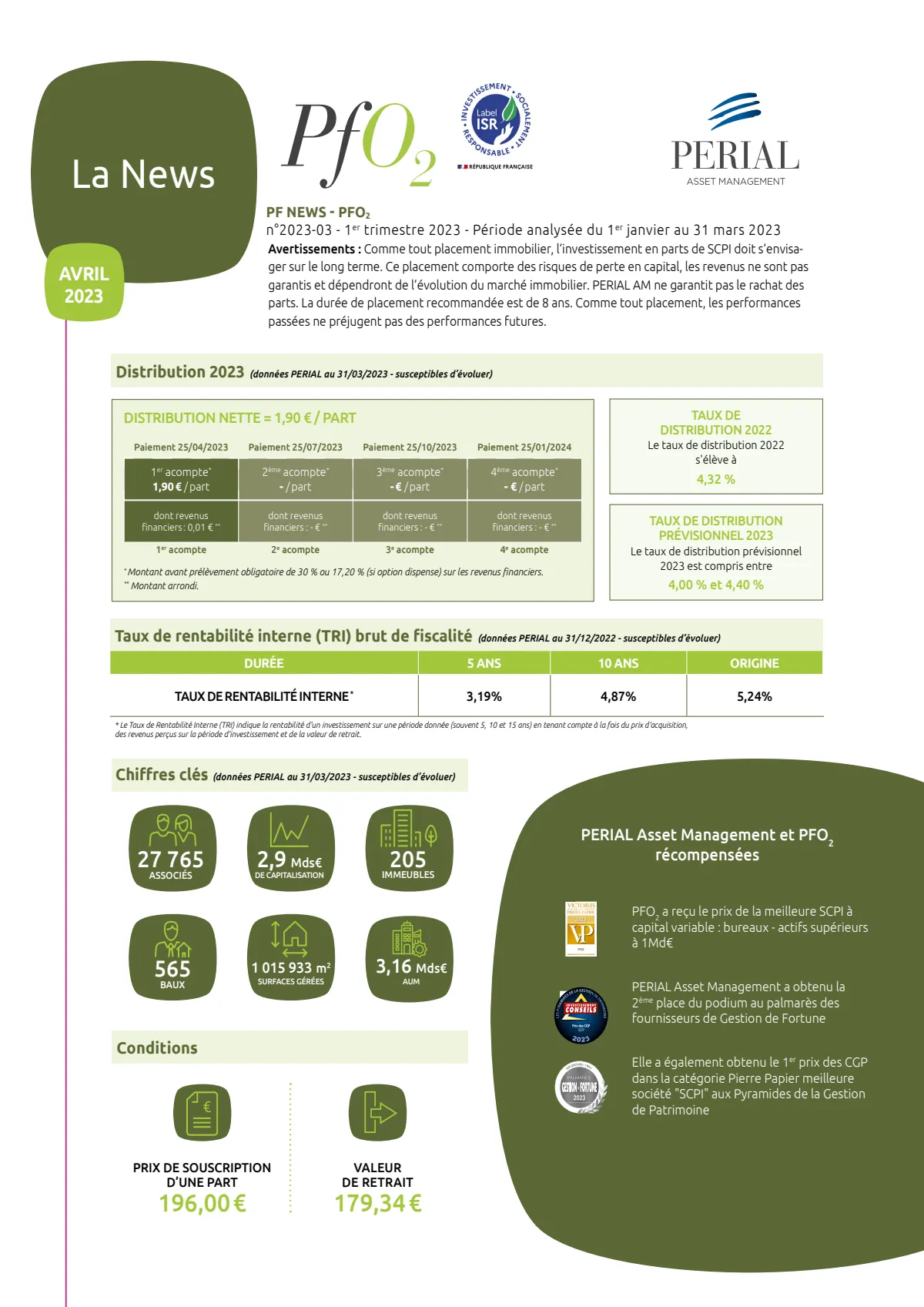 Bulletin trimestriel - 1er trimestre 2023