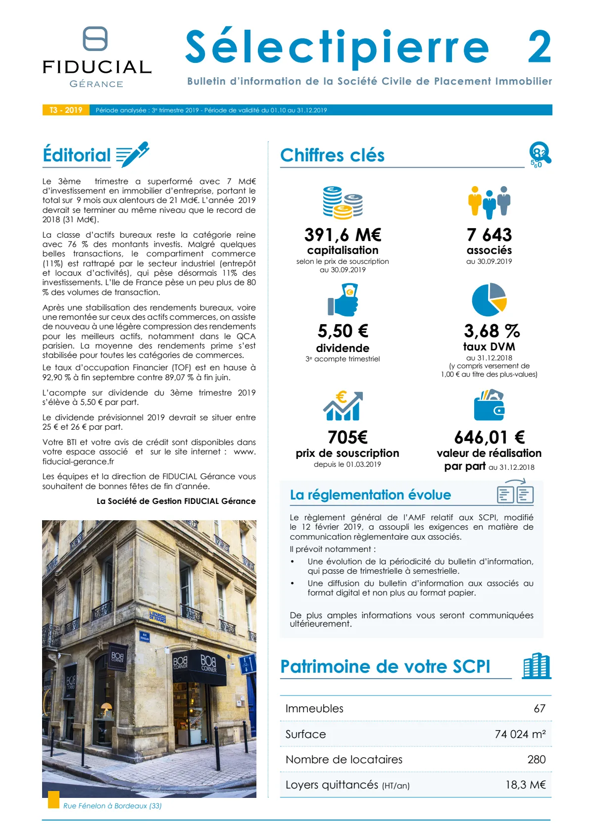 Bulletin trimestriel - 3ème trimestre 2019