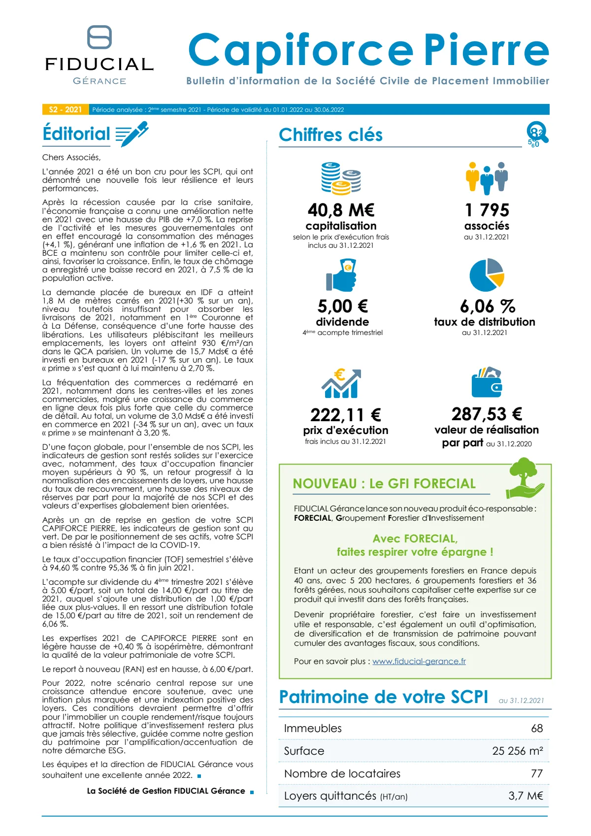 Bulletin semestriel - 2nd semestre 2021