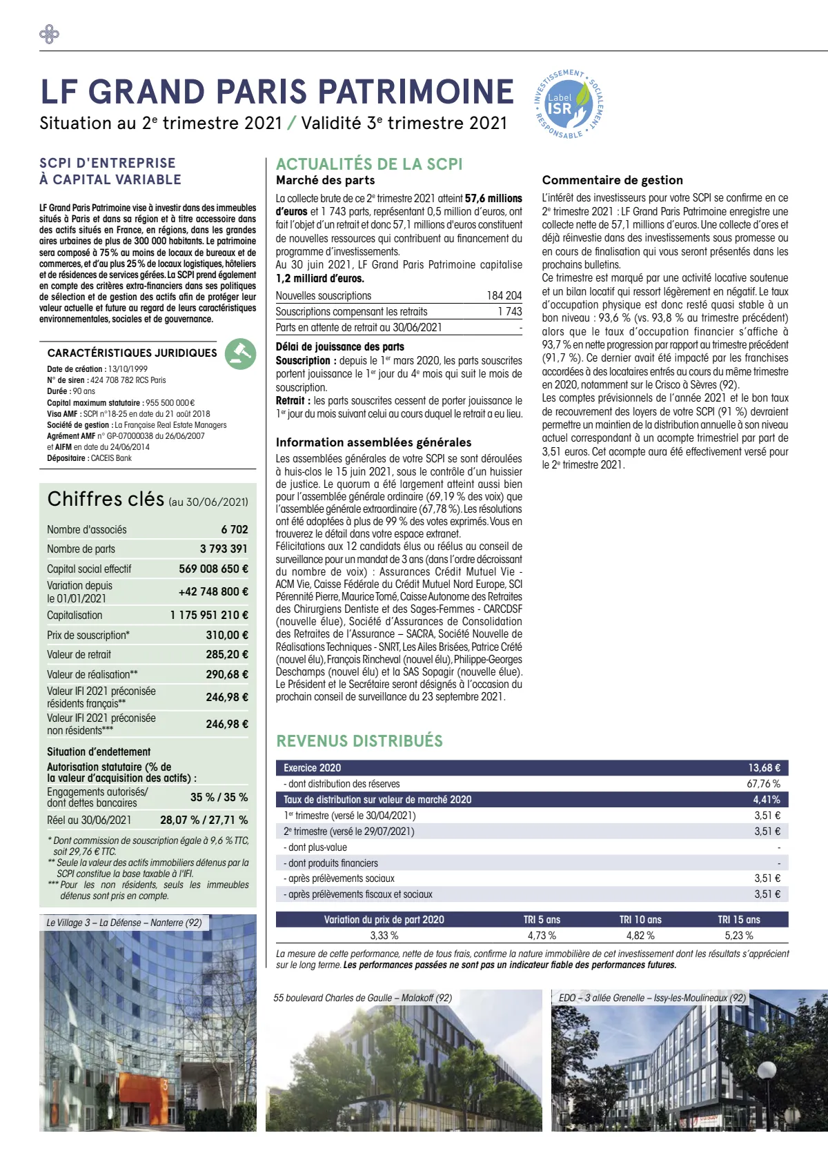 Bulletin trimestriel - 2ème trimestre 2021