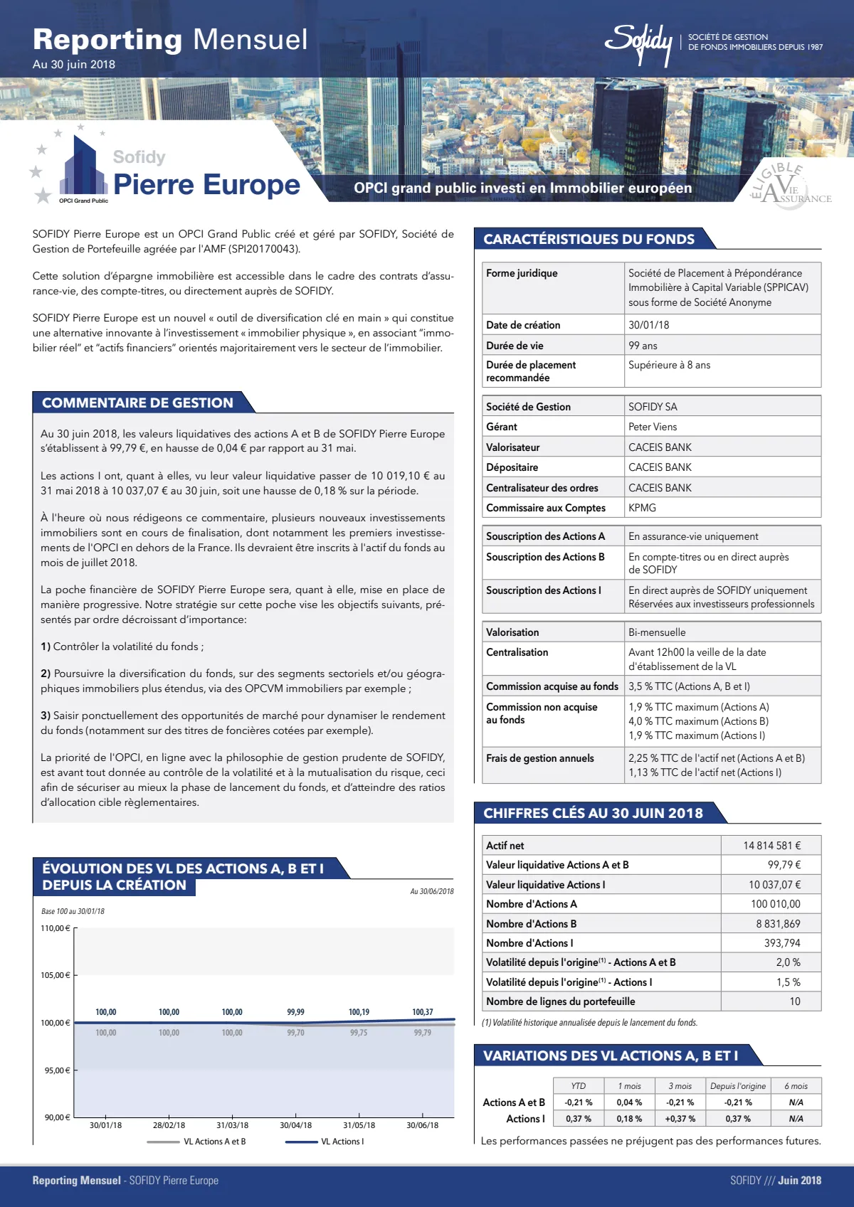 Reporting au 30 juin 2018