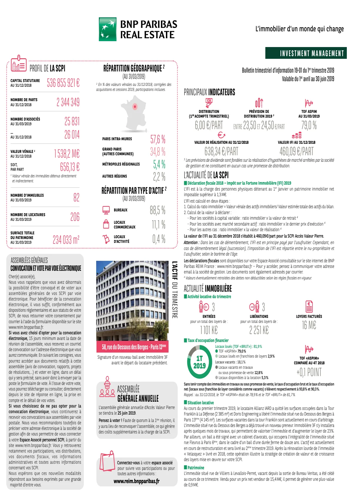 Bulletin trimestriel - 1er trimestre 2019