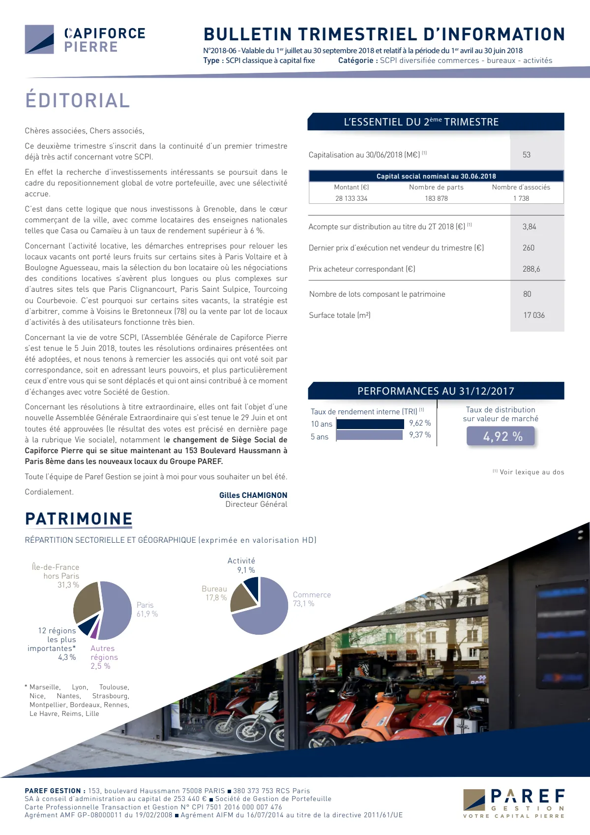 Bulletin trimestriel - 2ème trimestre 2018