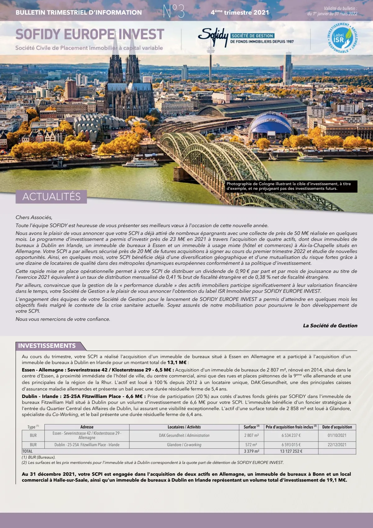 Bulletin trimestriel - 4ème trimestre 2021