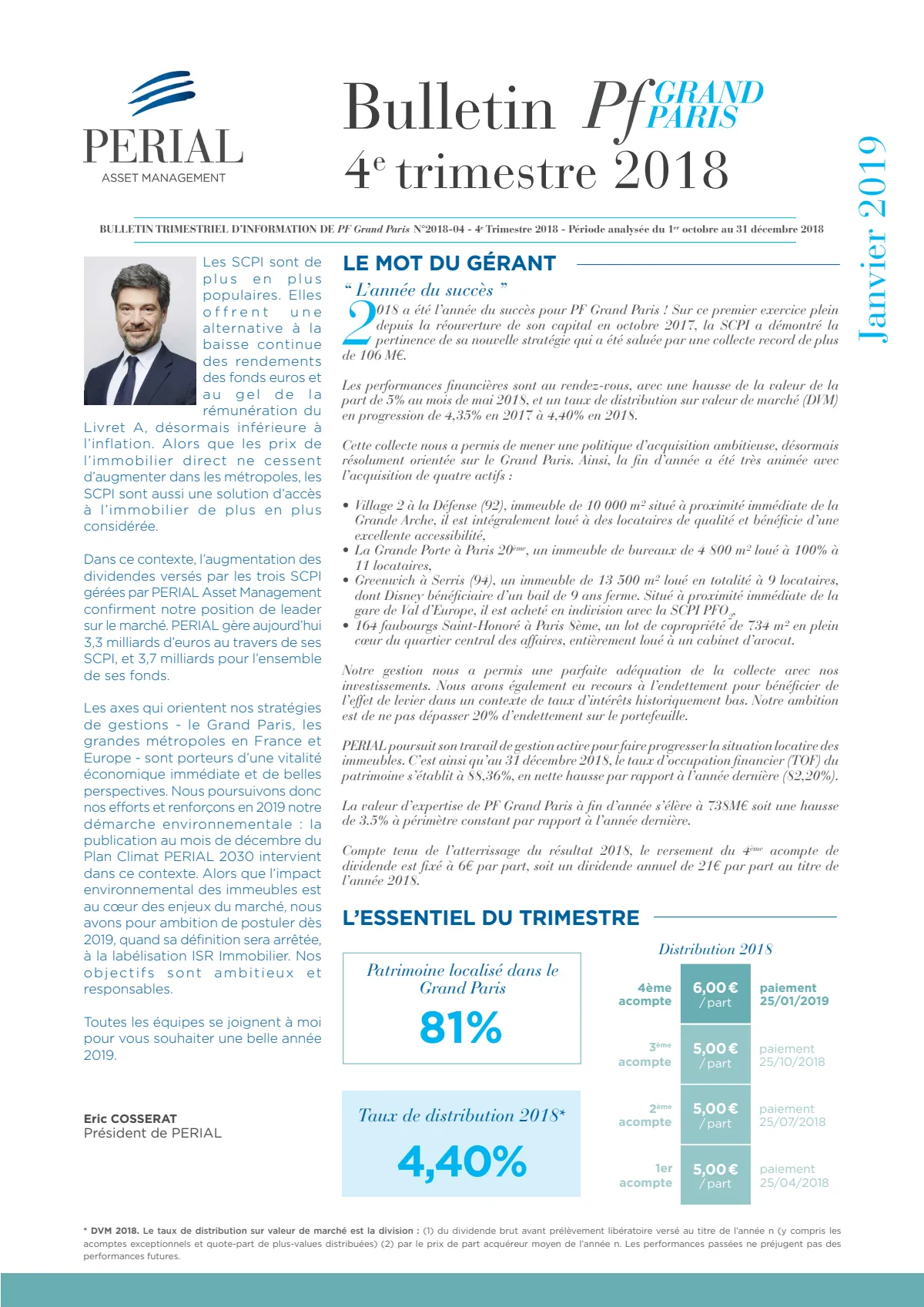 Bulletin trimestriel - 4ème trimestre 2019