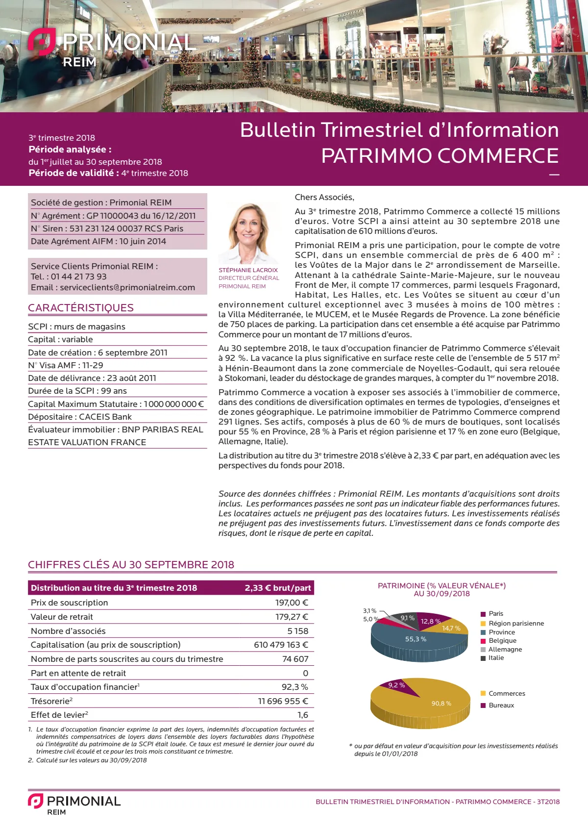 Bulletin trimestriel - 3ème trimestre 2018