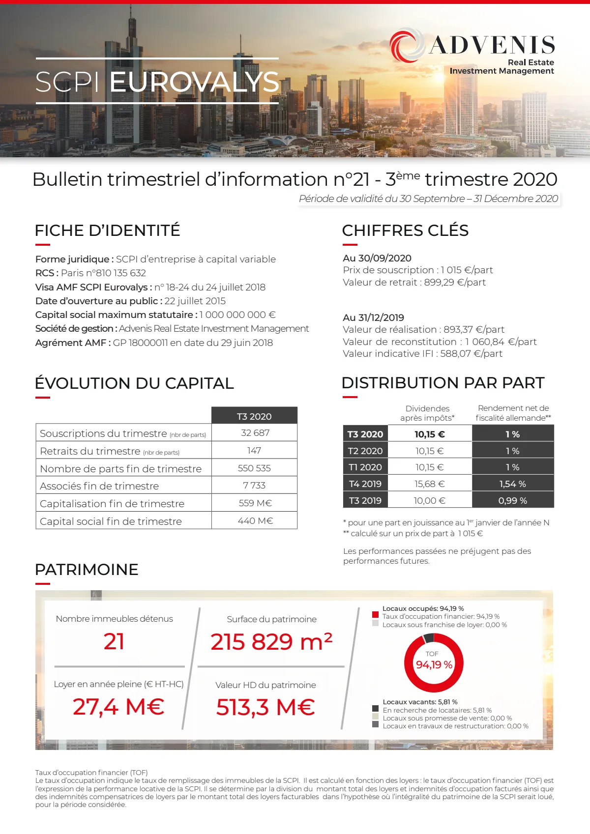 Bulletin trimestriel - 3ème trimestre 2020