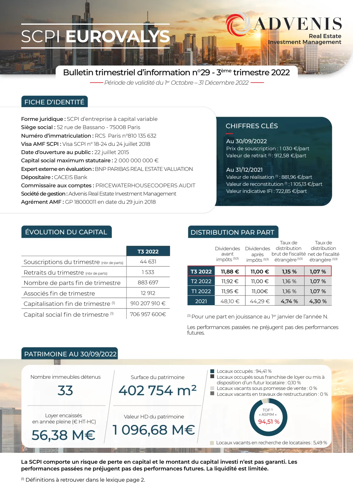 Bulletin trimestriel - 3ème trimestre 2022