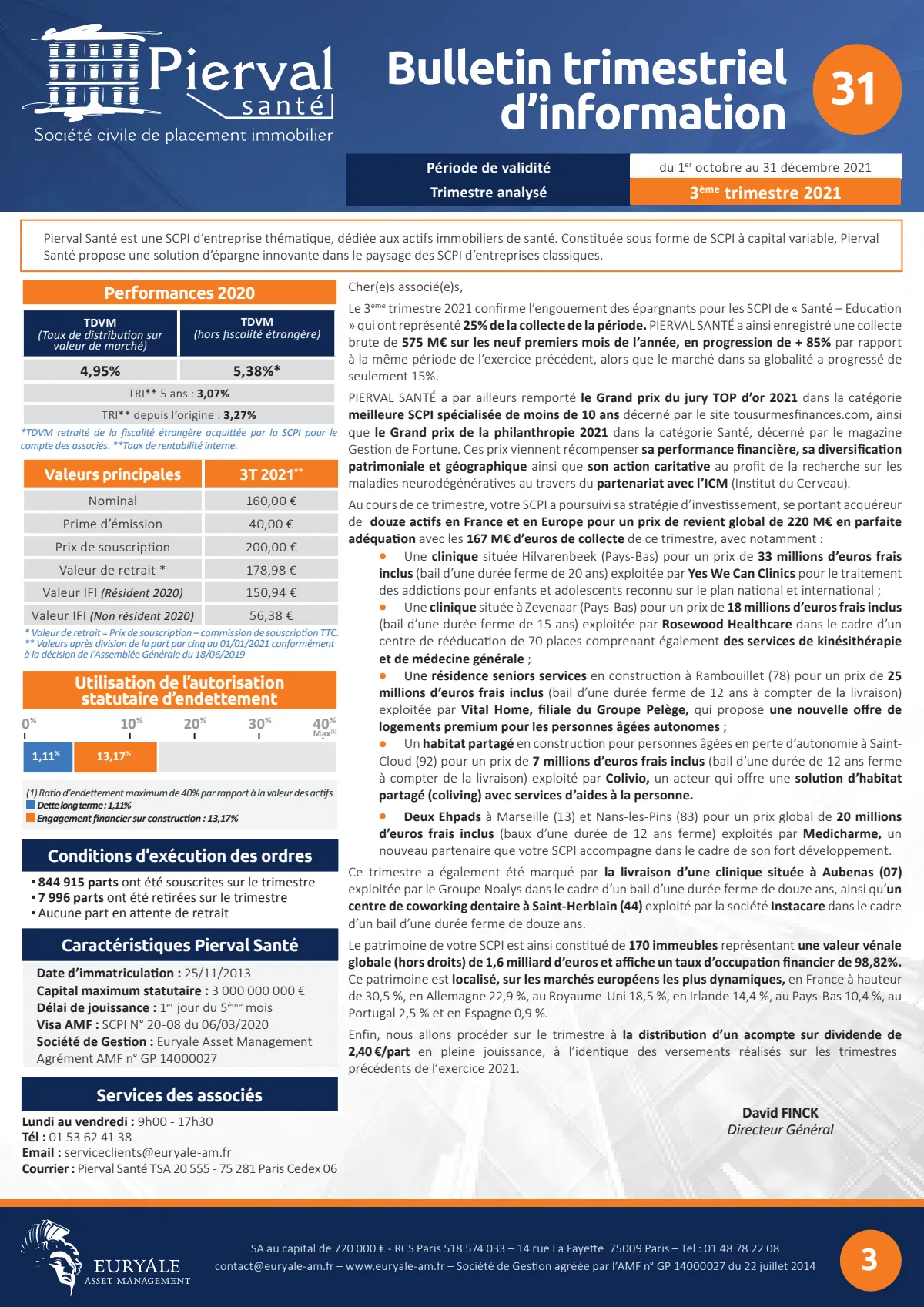 Bulletin trimestriel - 3ème trimestre 2021