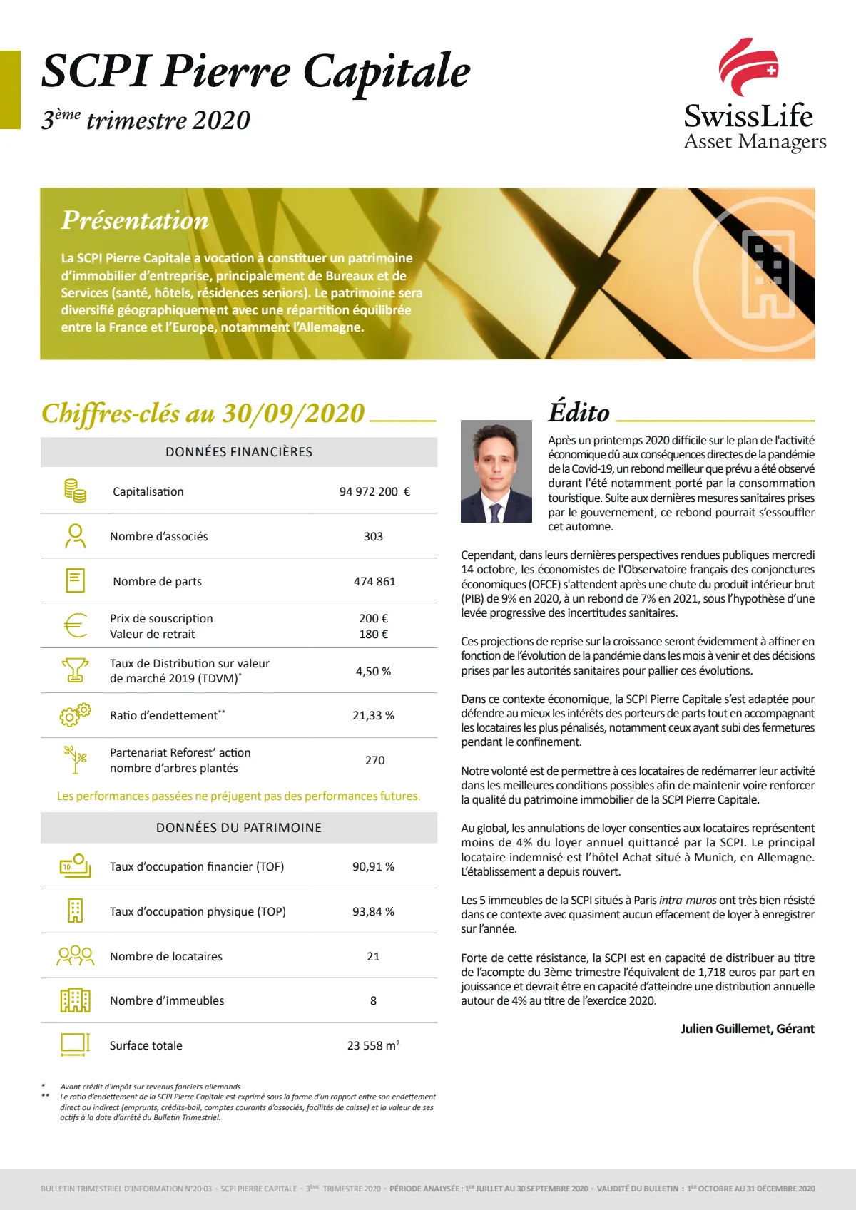 Bulletin trimestriel - 3ème trimestre 2020