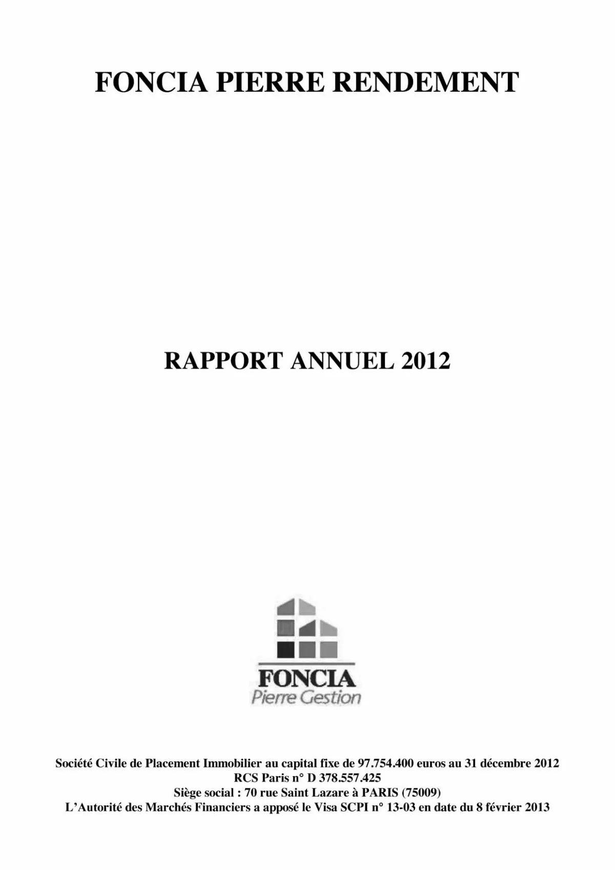 Rapport annuel - 2012