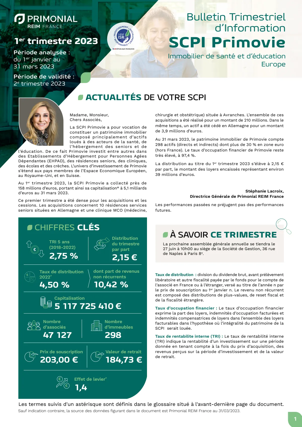 Bulletin trimestriel - 1er trimestre 2023